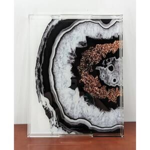 Society6 Anita Bella Jantz Agate Glitter Glam Acrylic Geode Pattern Tray NWT